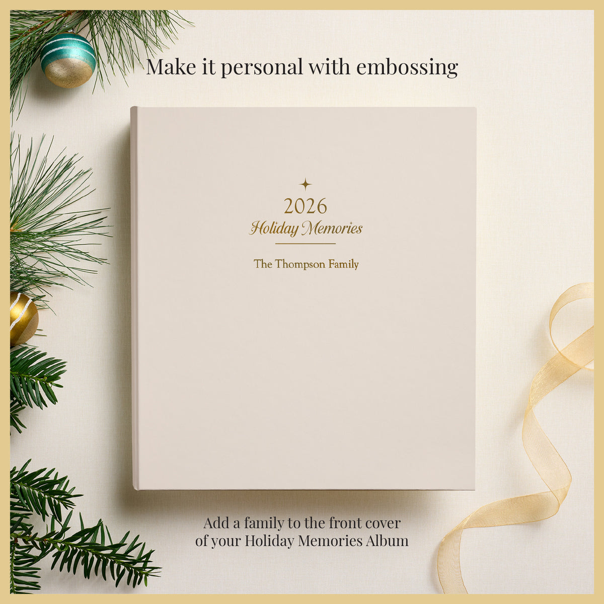 The 2026 Holiday Memory Album | Pearl White Vegan Leather