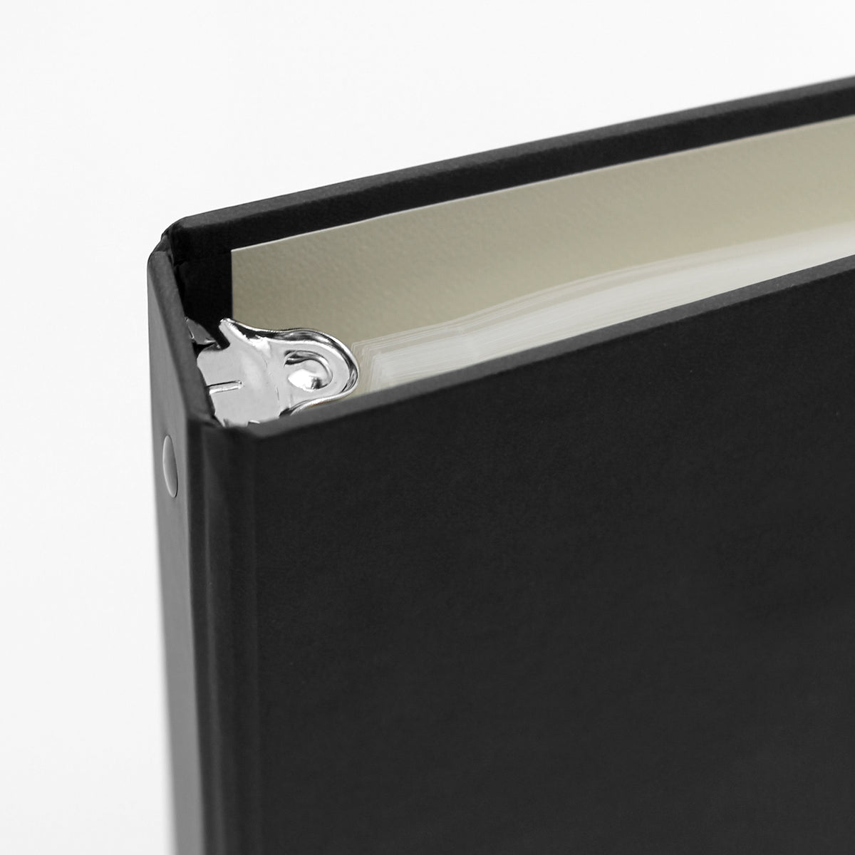 Storage Binder for Photos or Documents with Black Vegan Leather Cover