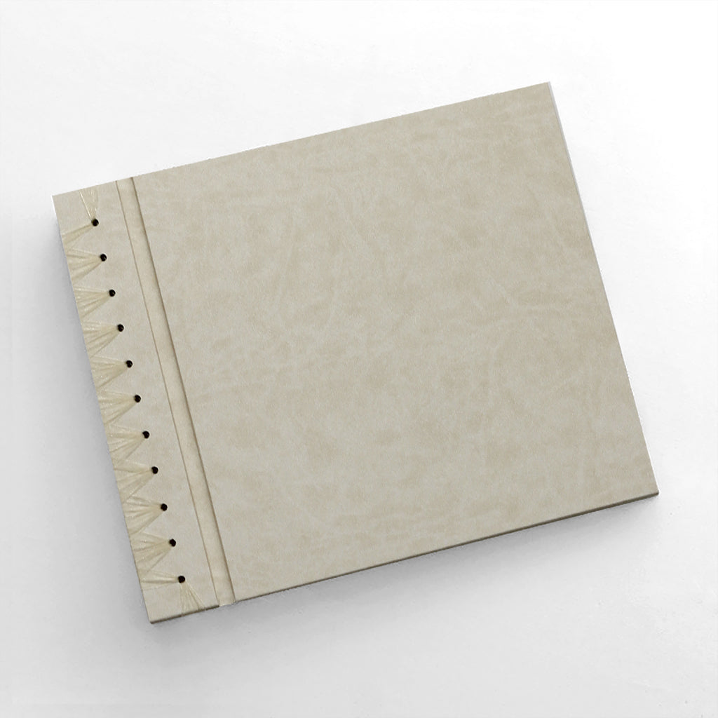 Deluxe 12 x 15 Paper Page Album | Cover: Creme Vegan Leather | Available Personalized
