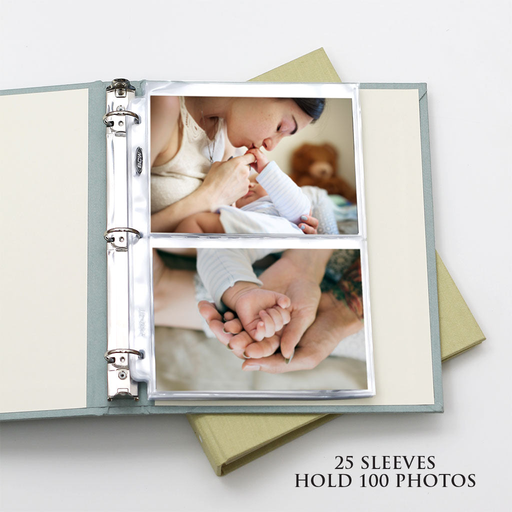 Photo Binder (for 5x7 photos) with Pastel Blue Cotton Cover