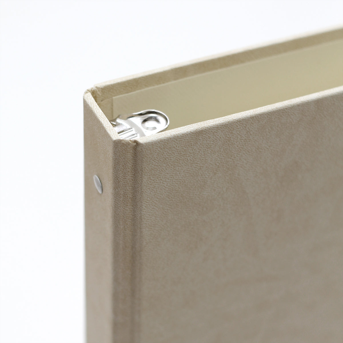 Storage Binder for Photos or Documents with Cream Vegan Leather Cover