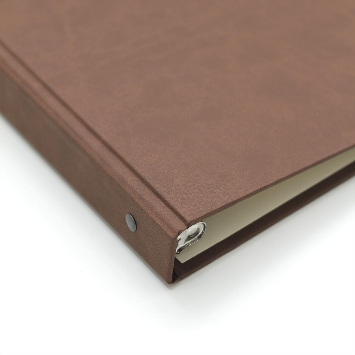 Storage Binder for Photos or Documents with Mocha Vegan Leather Cover