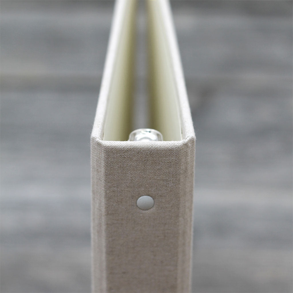 Storage Binder for Photos or Documents with Navy Blue Cotton Cover