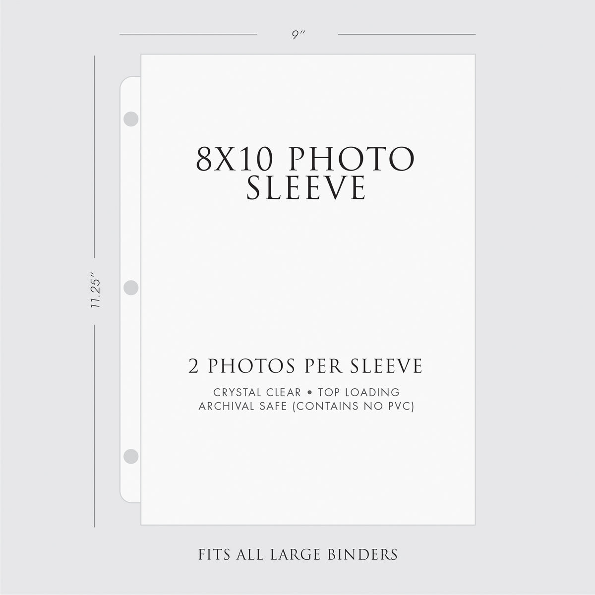 Large Photo Binder | for 8x10 Photos | with Misty Blue Silk Cover
