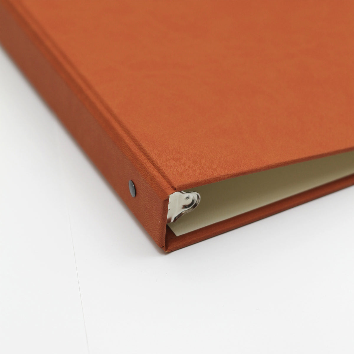 Storage Binder for Photos or Documents with Terra Cotta Vegan Leather Cover