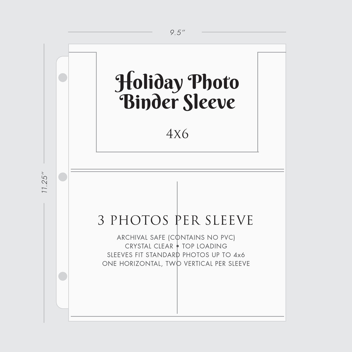 Large Holiday Photo Binder with Red Vegan Leather Cover for 4x6 or 5x7 Photos