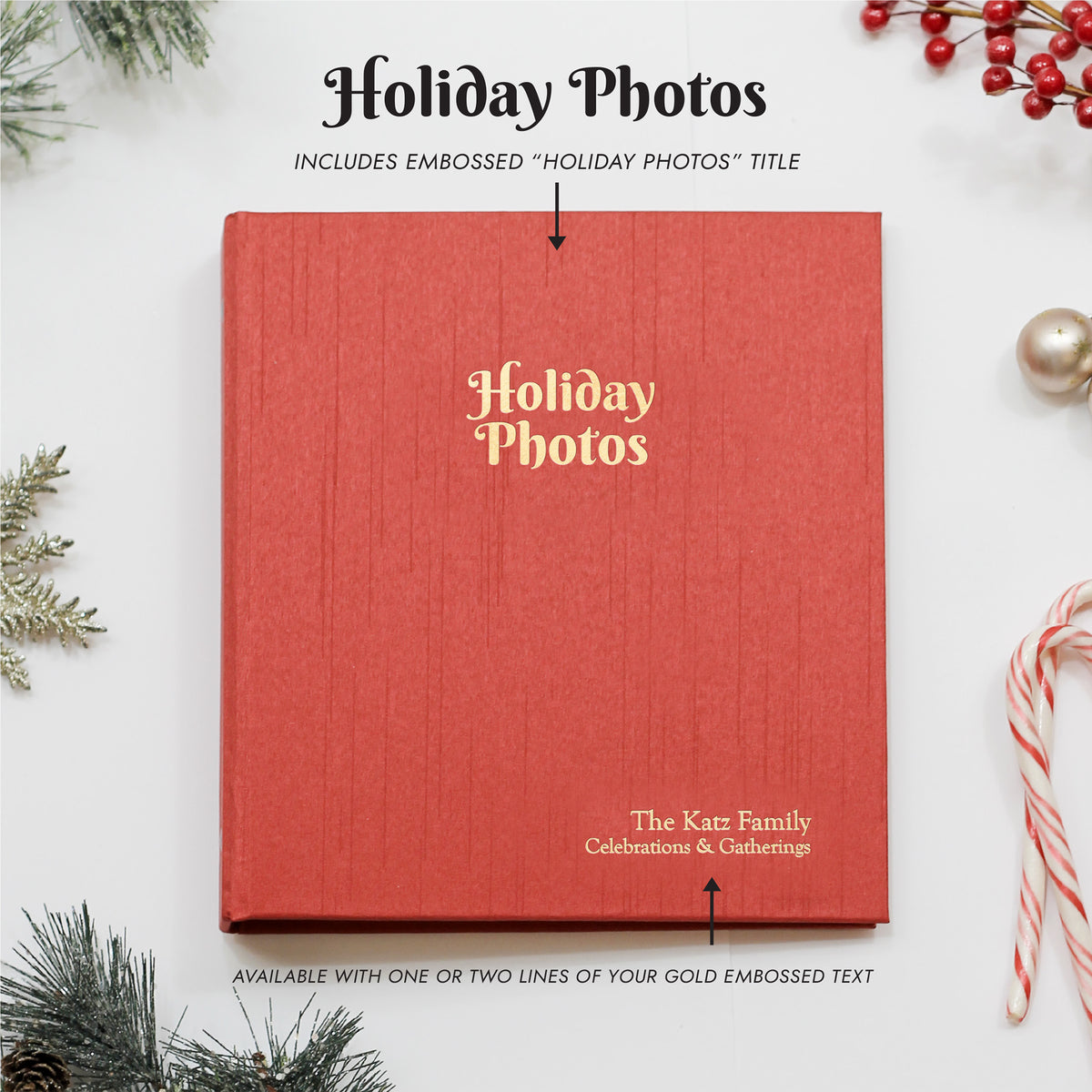 Medium Holiday Photo Binder with Champagne Silk Cover for 4x6 Photos