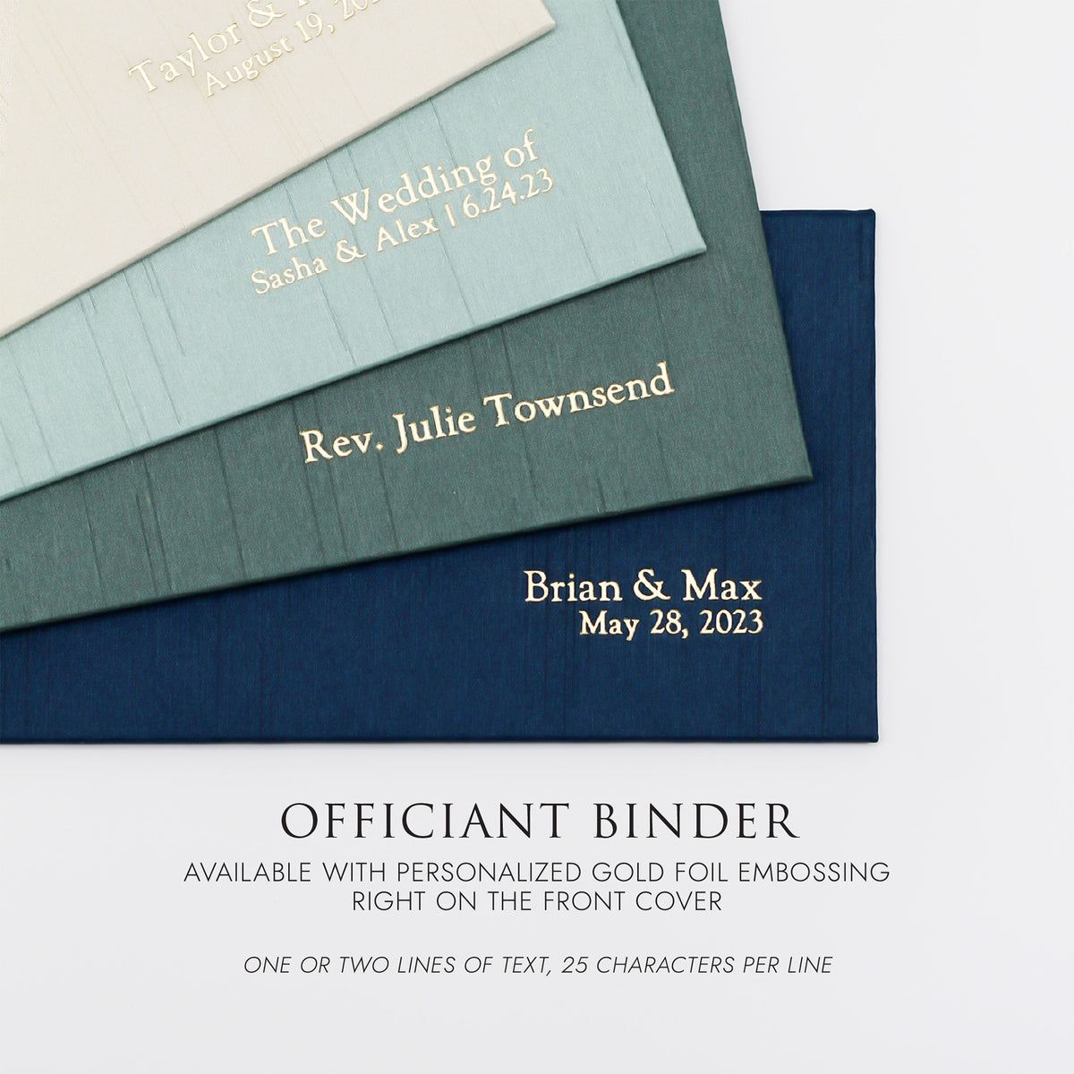 Officiant Binder | Cover: Navy Blue Cotton | Available Personalized