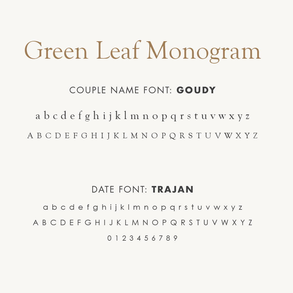 Personalized Anniversary Journal Green Leaf Monogram
