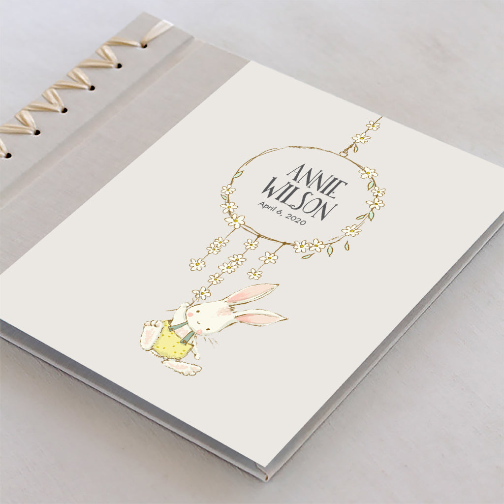 Baby&#39;s First Book | Printed Cover: Flower Bunny | Available Personalized