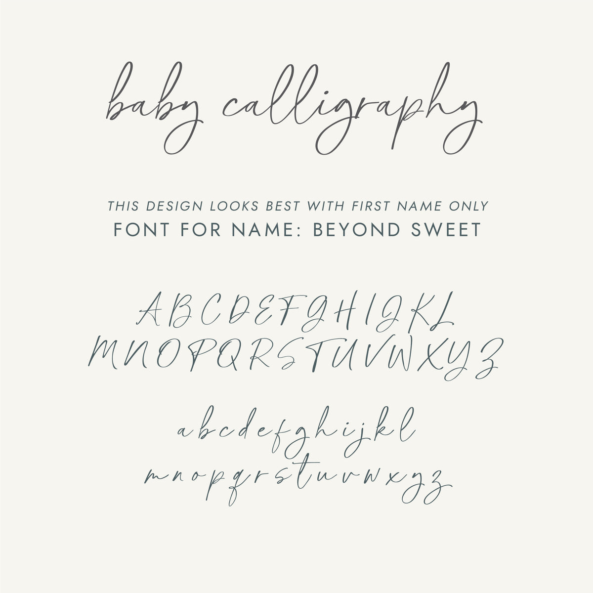 Personalized Baby&#39;s First Book Calligraphy Gray
