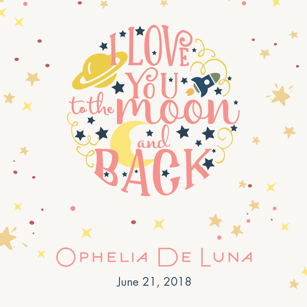 Baby&#39;s First Book | Printed Cover: To The Moon (Peach) | Available Personalized