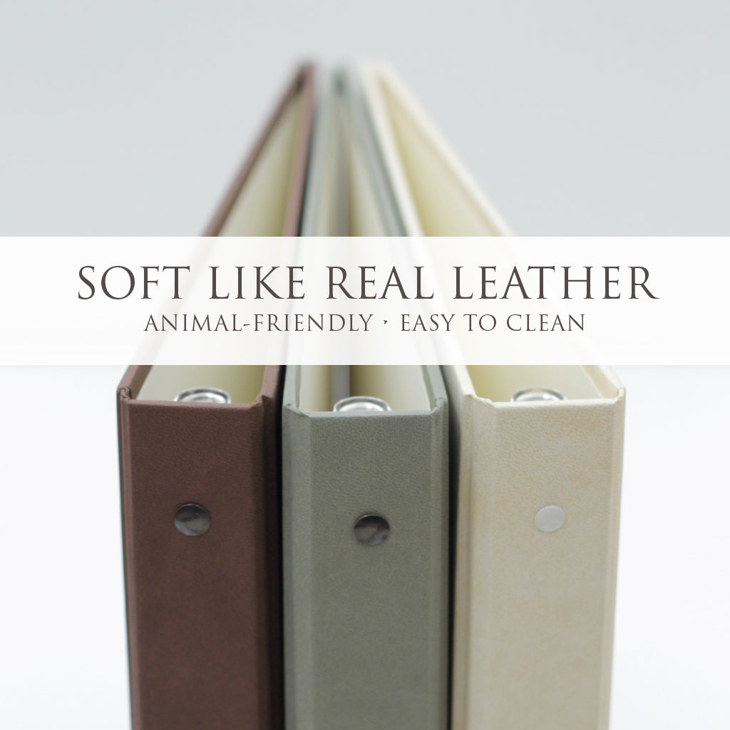 Small Paper Page Album with Cream ~ Animal Friendly Faux Leather