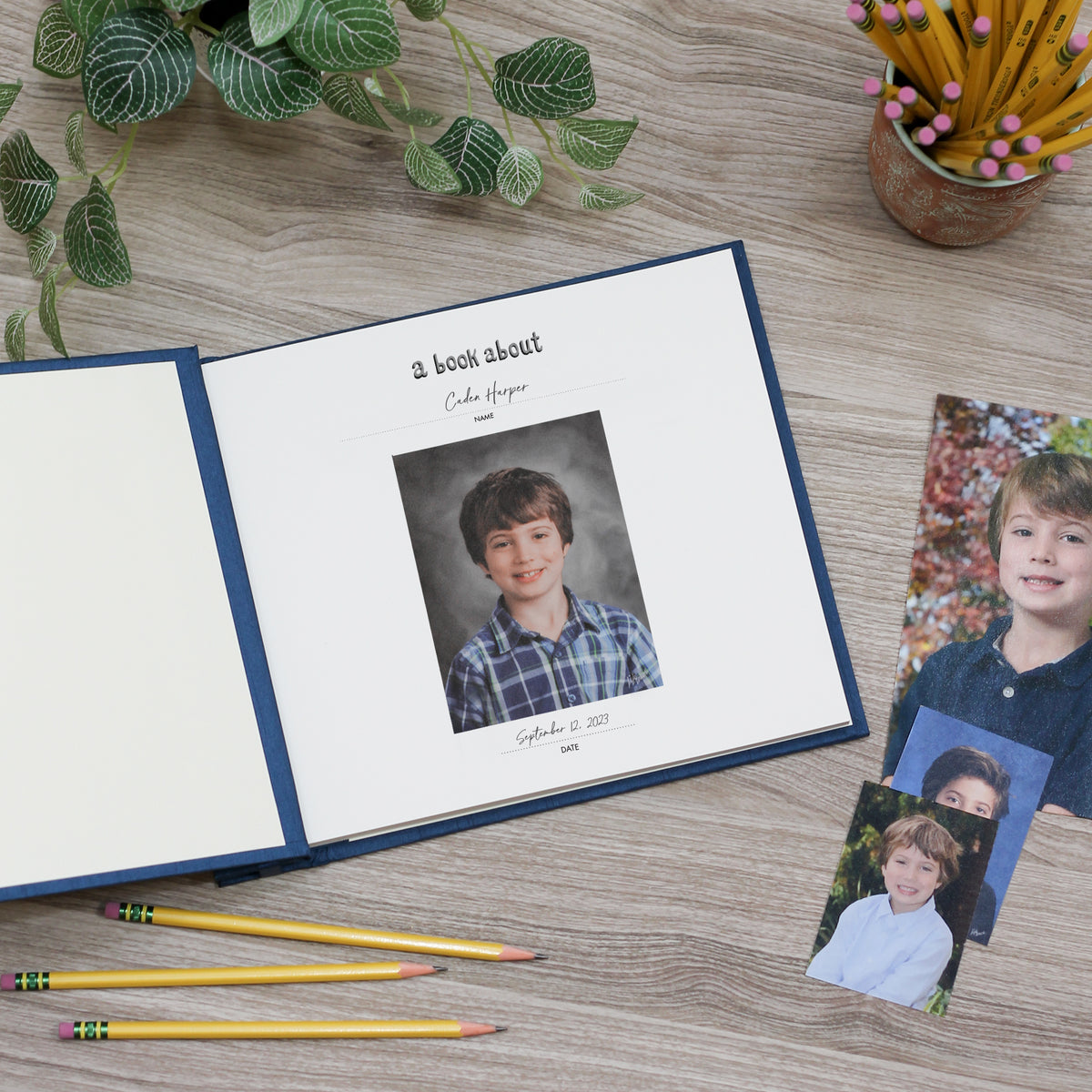 School Years Album | Printed Cover: Alphabet (Green Blue) | Available Personalized