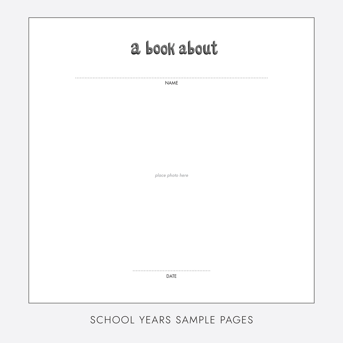 School Years Album | Printed Cover: Alphabet (Green Blue) | Available Personalized