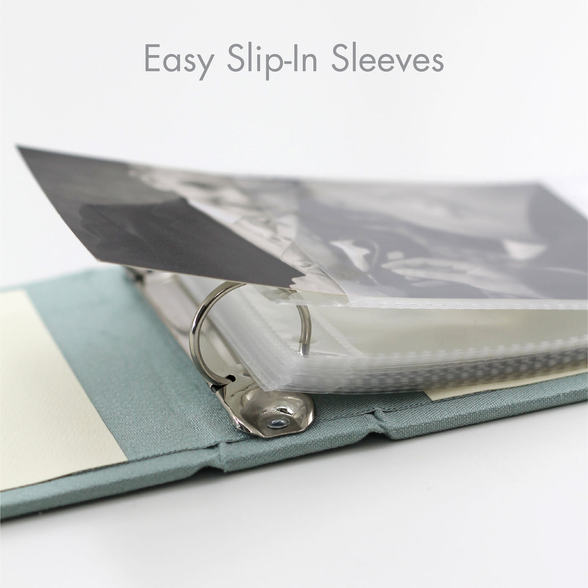 Small Photo Binder | for 4x6 Photos | with Misty Blue Silk