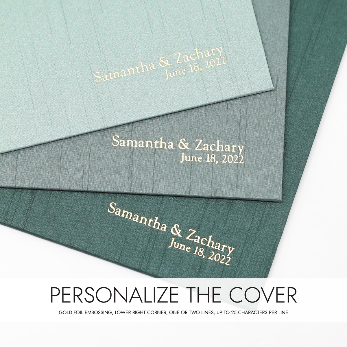 Guestbook with Emerald Silk Cover