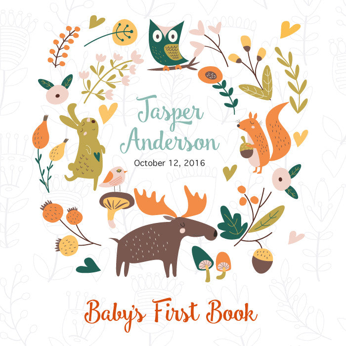 Baby&#39;s First Book | Printed Cover: Forest Friends | Available Personalized