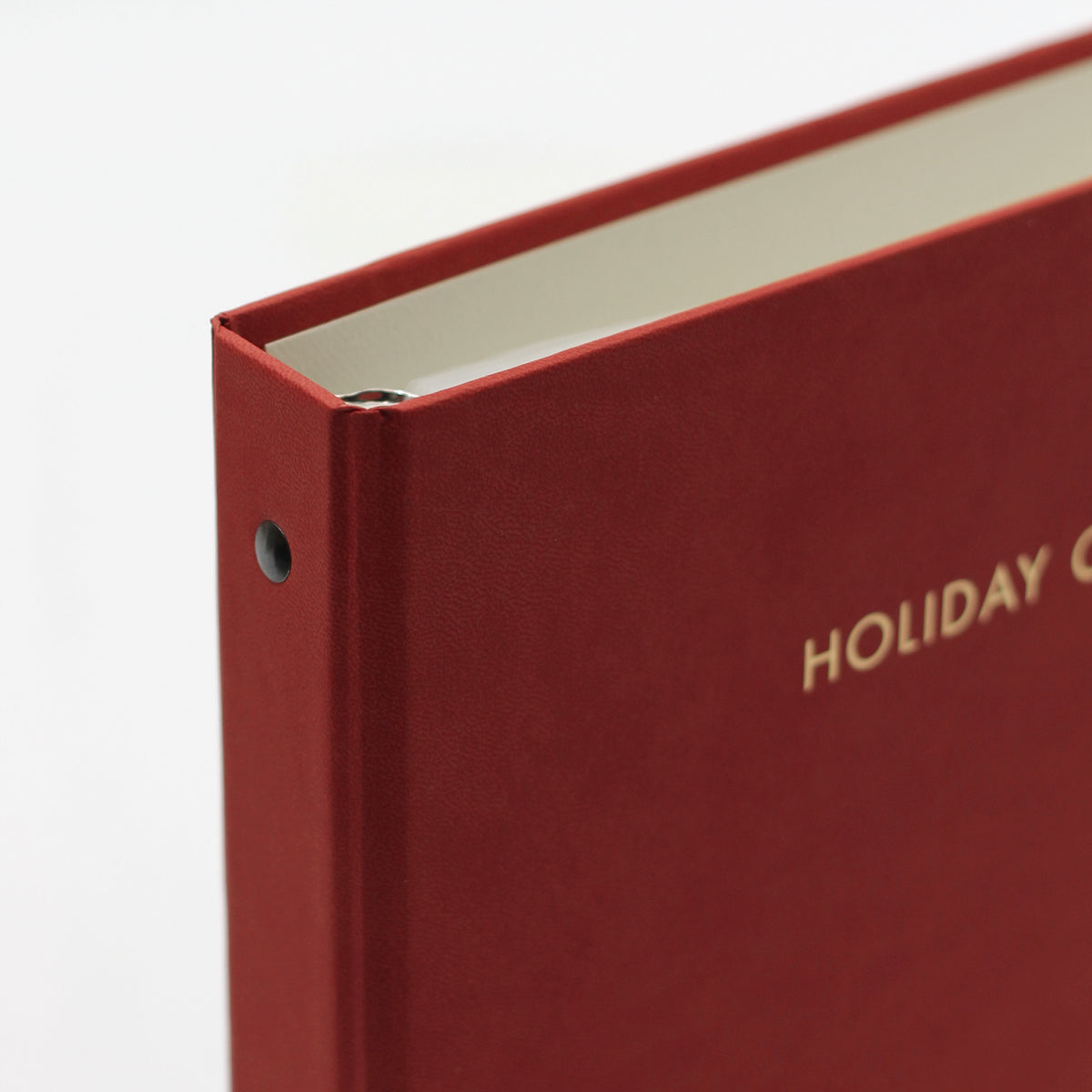 Holiday Card Album With Red Animal Friendly Vegan Leather