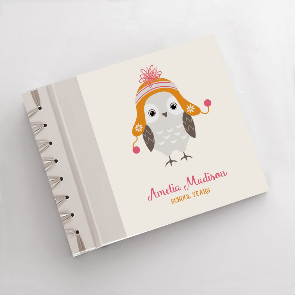 School Years Album | Printed Cover: Hoot (Pink Orange)  | Available Personalized