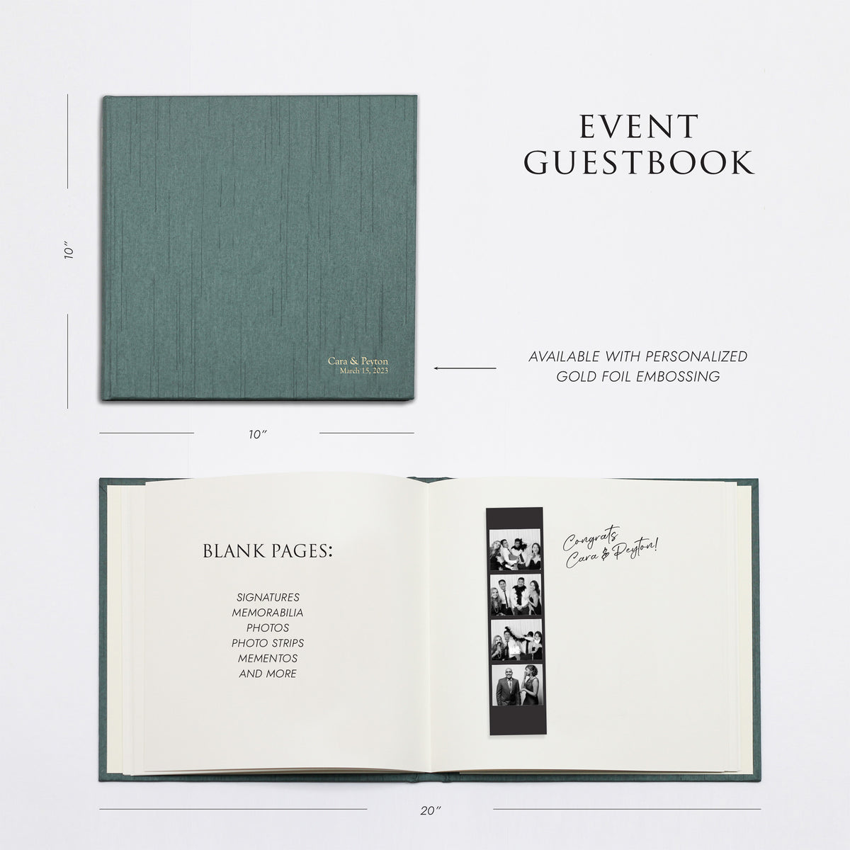 Event Guestbook with Dove Gray Cotton Cover