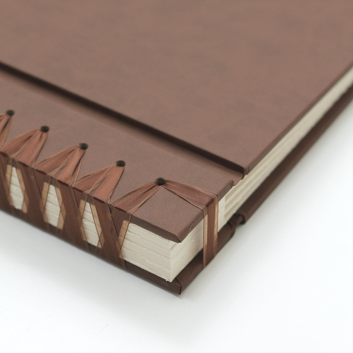 Large 10 x 15 Paper Page Album | Cover: Mocha Vegan Leather | Available Personalized