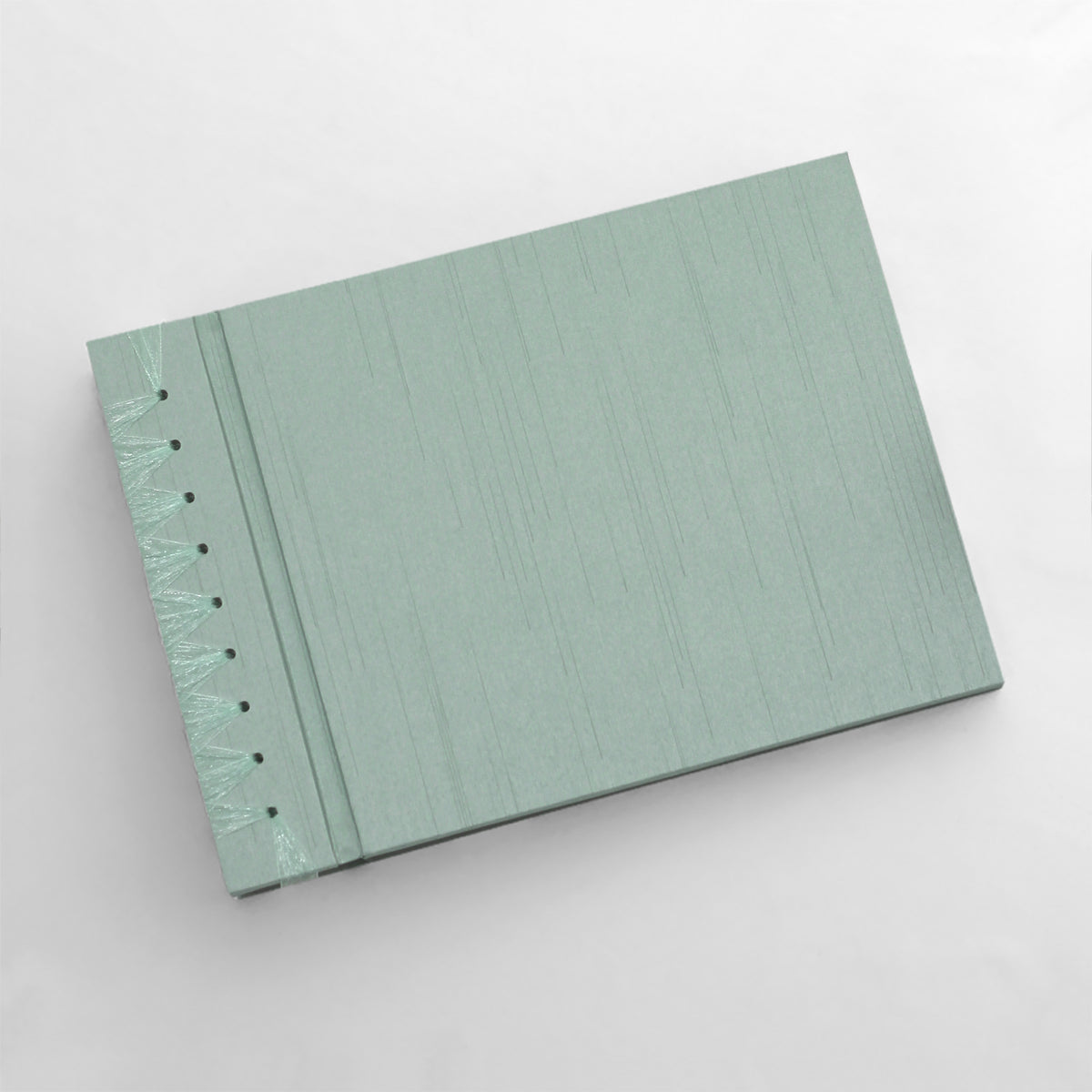 Large 10 x 15 Paper Page Album | Cover: Misty Blue Silk | Available Personalized