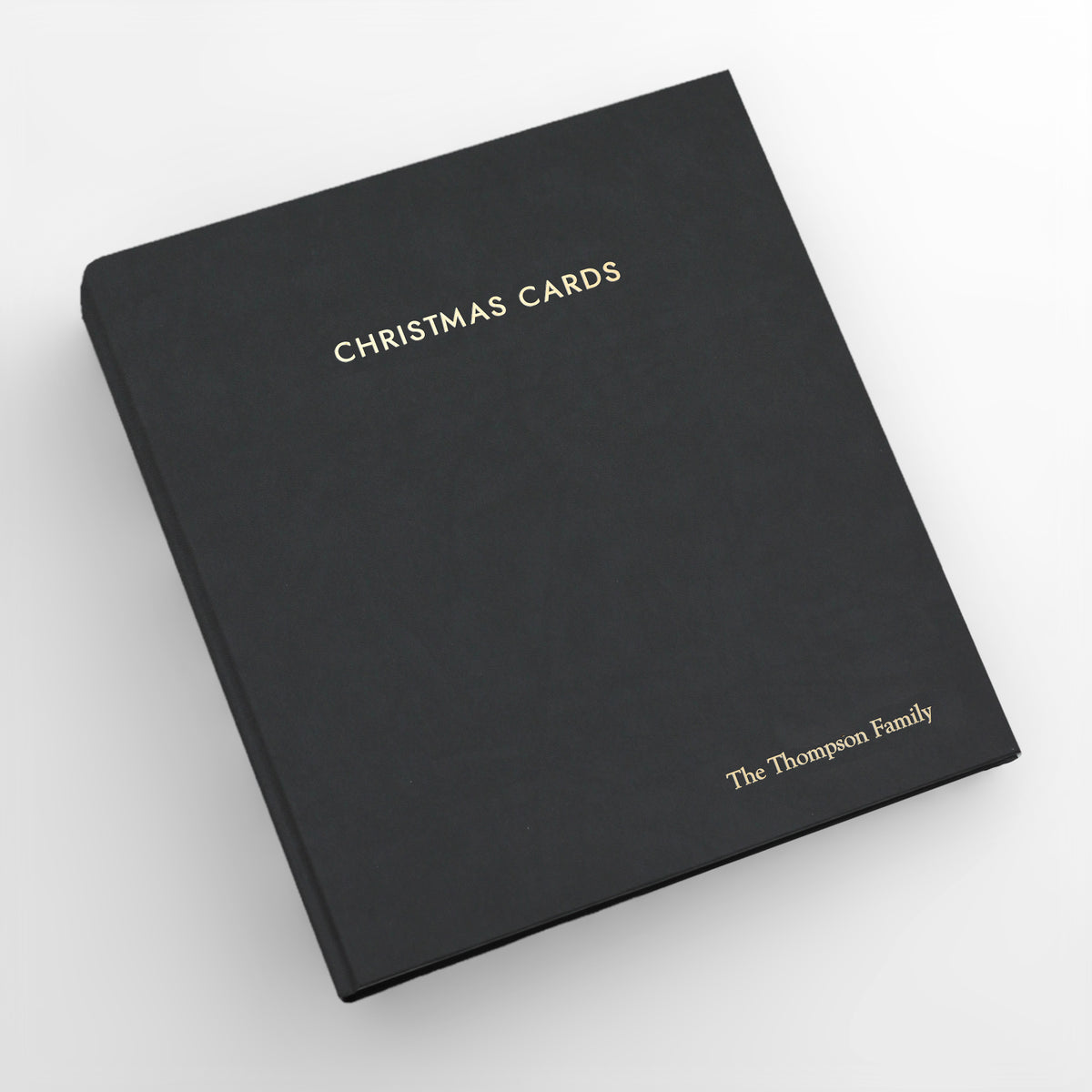 Christmas Card Album with Black Vegan Leather Cover