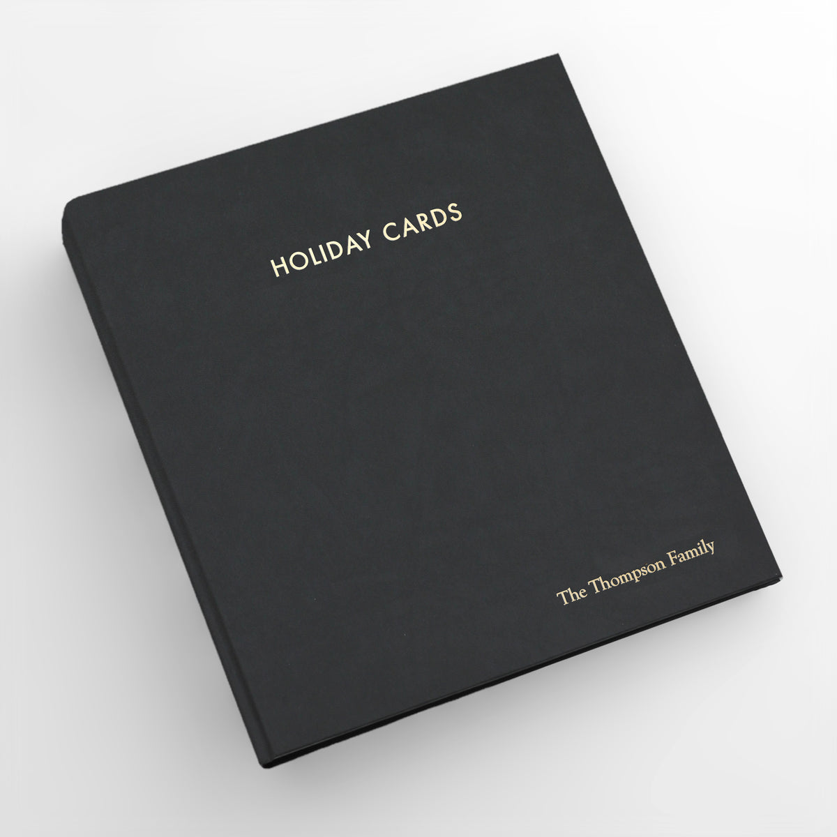Holiday Card Album with Black Vegan Leather Cover