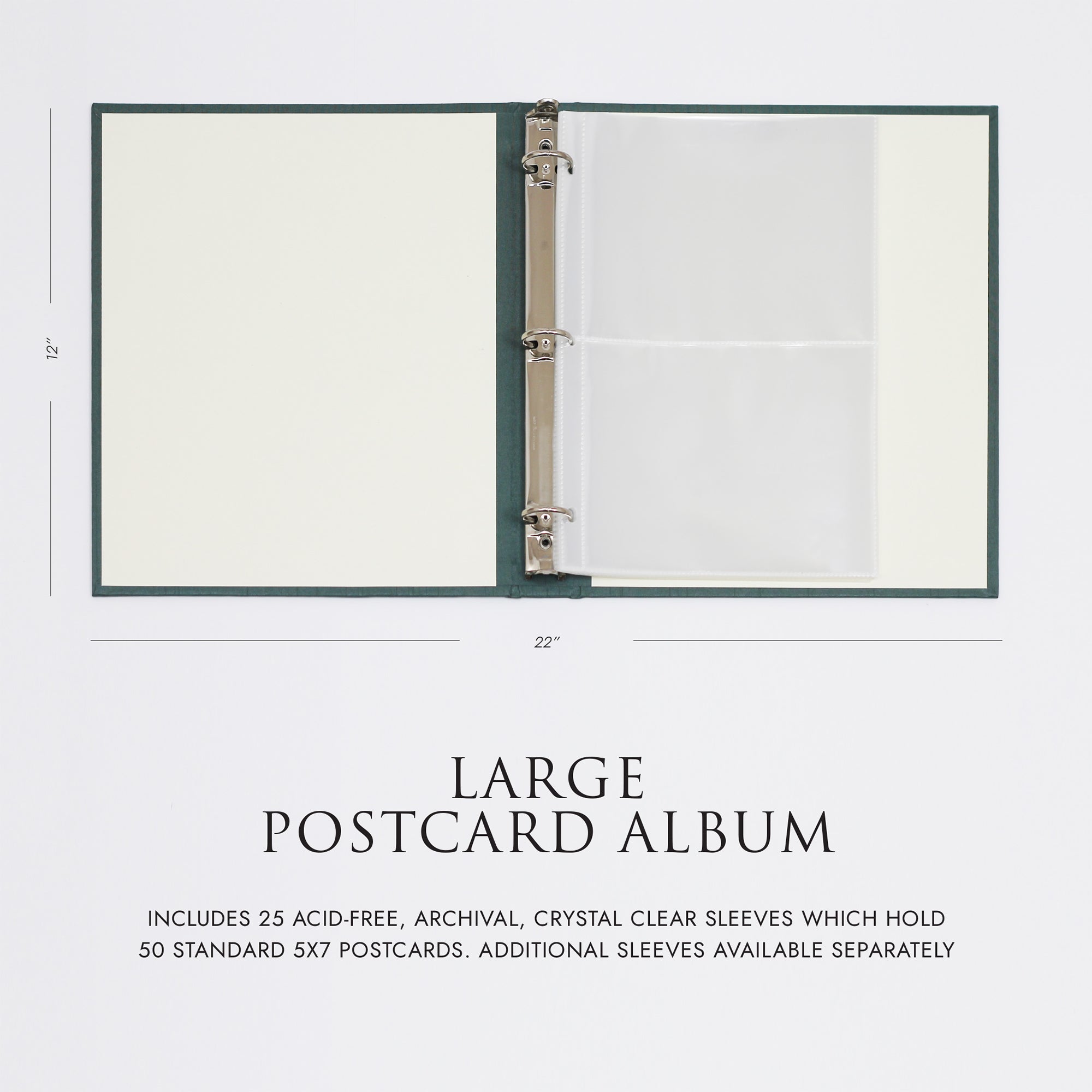 Large Postcard Album, Cover: Black Vegan Leather