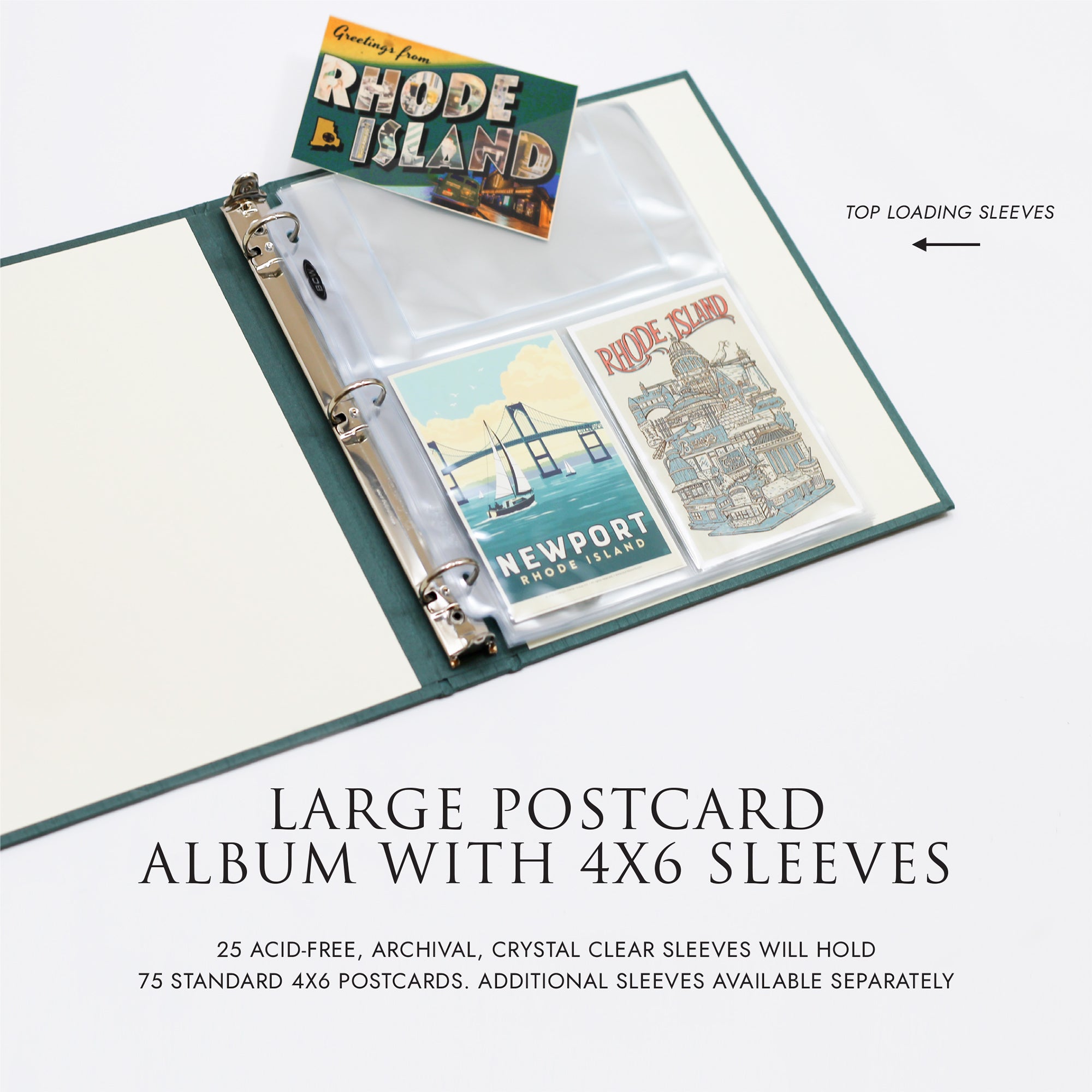 Prestige Linen Postcard Album | Postcard Collecting Albums & Supplies Vibrant Red / All Vintage 3½ x 5½ Pages