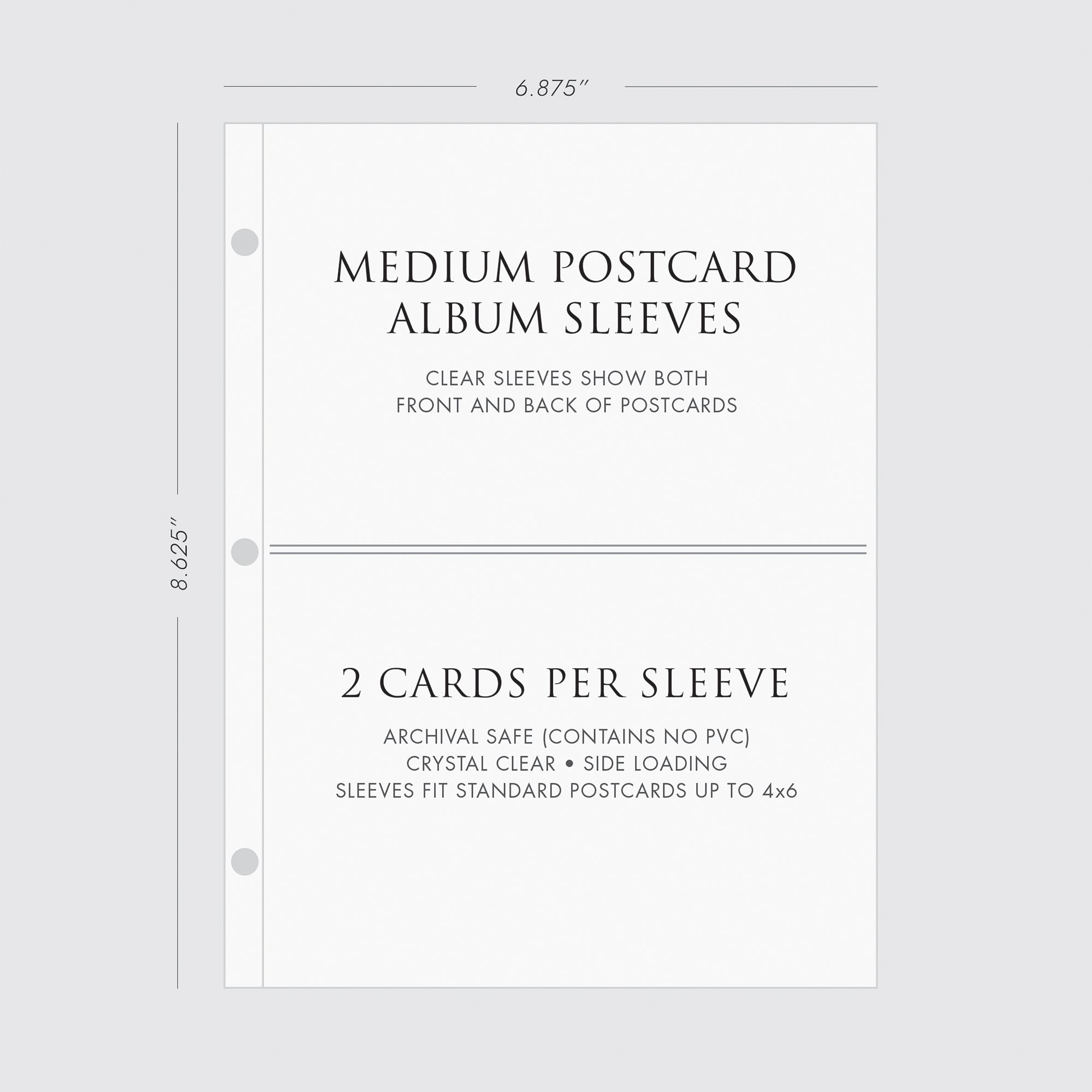 Large Postcard Album Sleeves (for 4x6 Postcards) Set Of 10 - Rag & Bone  Bindery