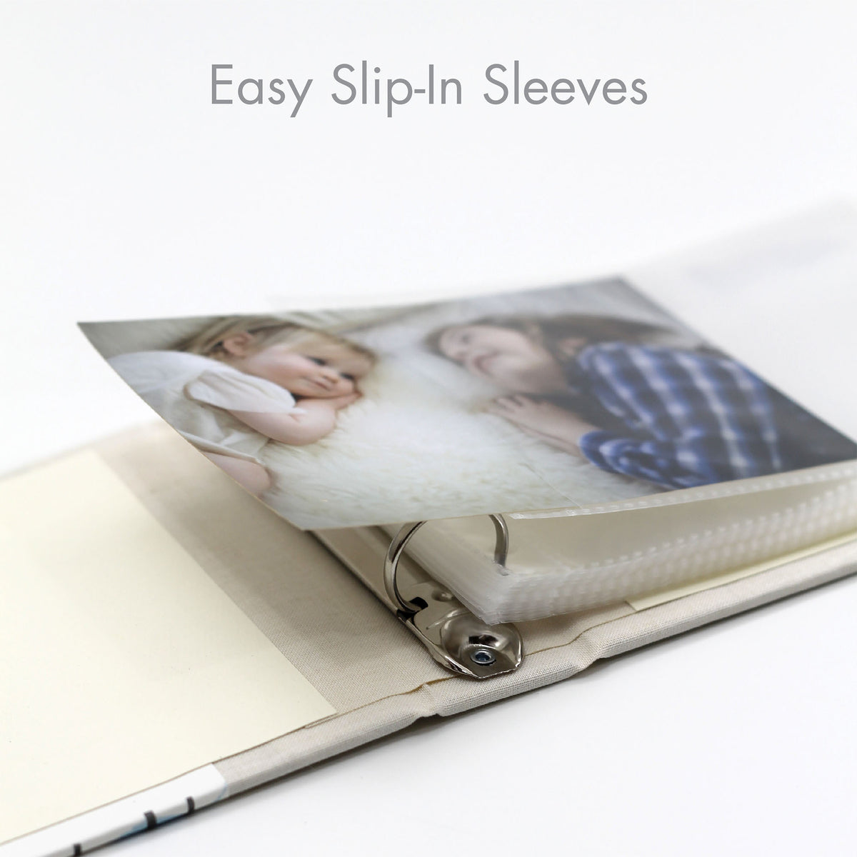 Small Photo Binder | Printed Cover: Hello Baby Gray | 4x6 Photos | Available Personalized