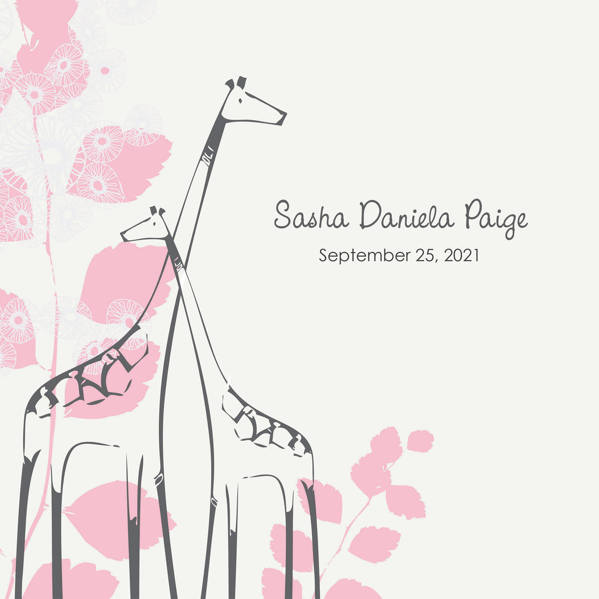Small Photo Binder | Printed Cover: Pink Giraffe | 4x6 Photos | Available Personalized