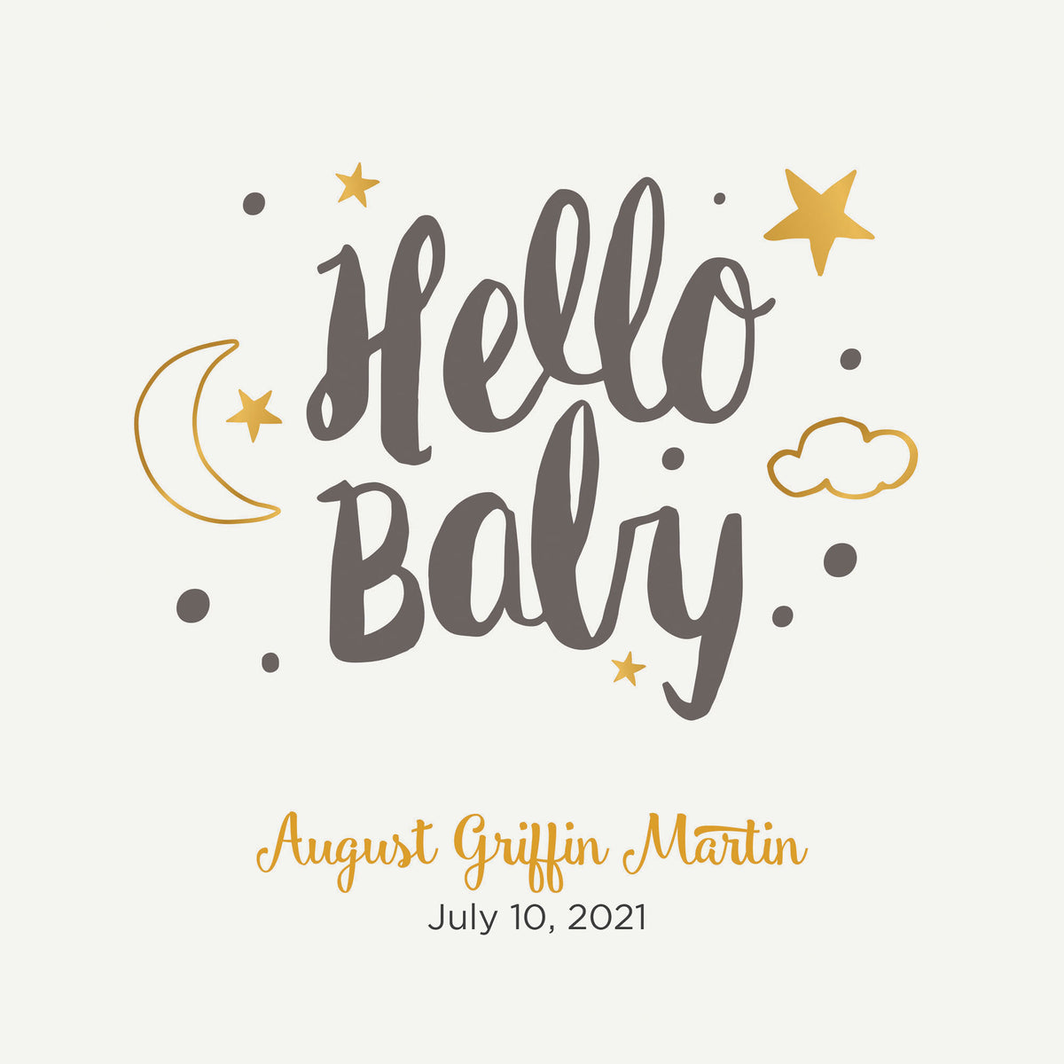 Personalized Small Binder | for 4x6 Photos | Hello Baby Gray