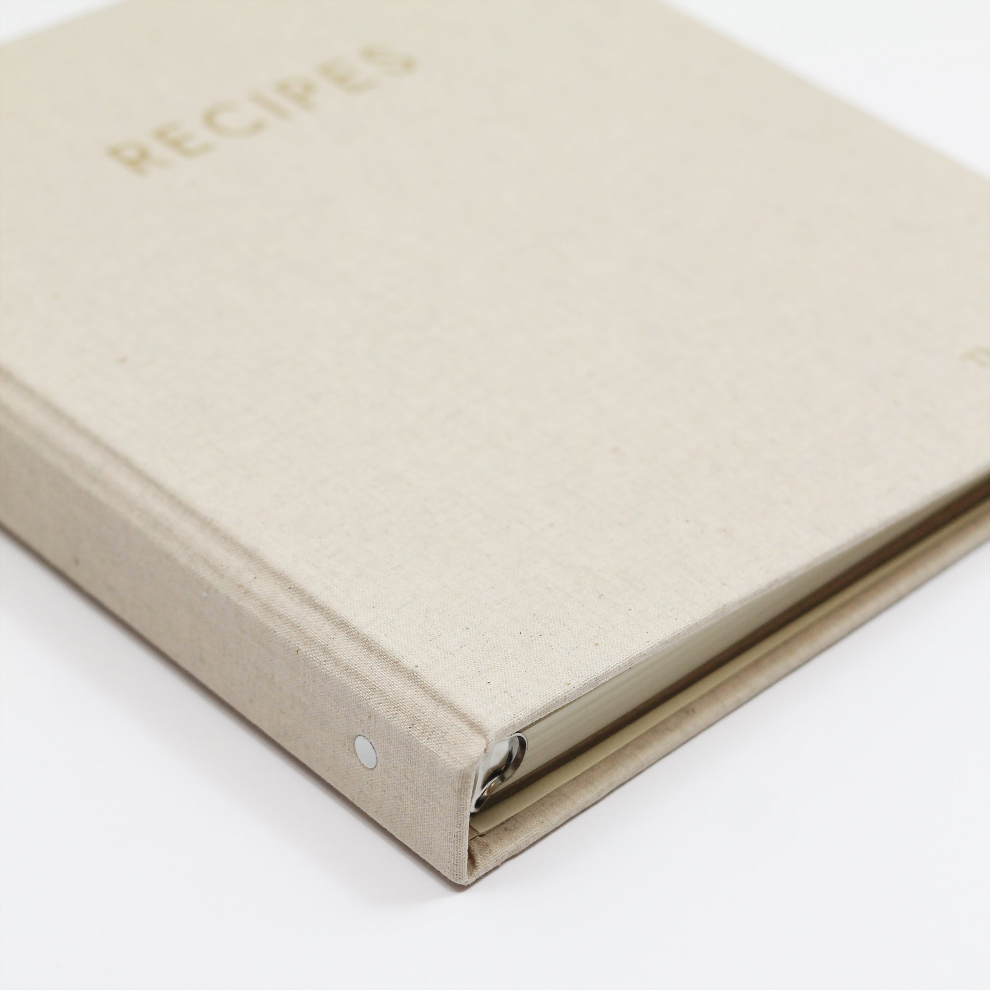Recipe Journal Embossed with RECIPES covered with Natural Linen - Rag &  Bone Bindery