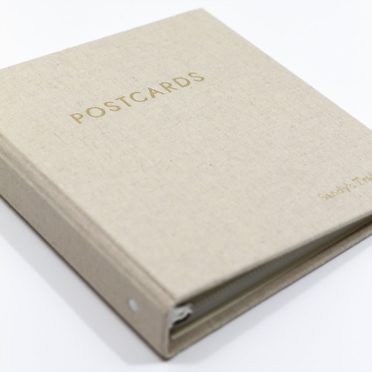Medium Postcard Album with Natural Linen Cover for 4x6 postcards
