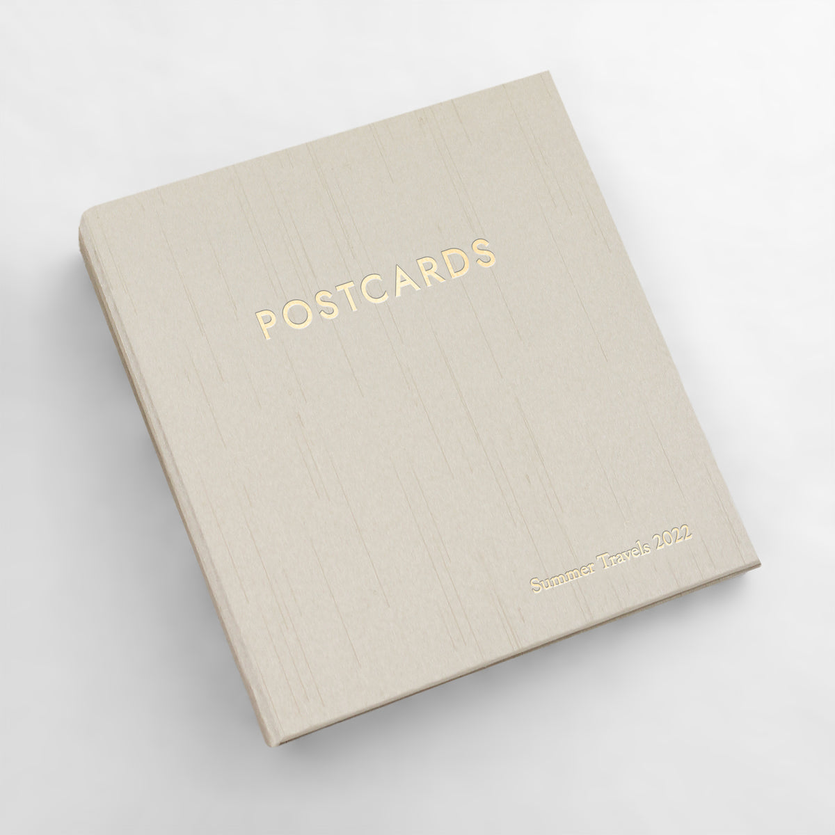 Medium Postcard Album with Champagne Silk Cover | Fits 4x6 postcards