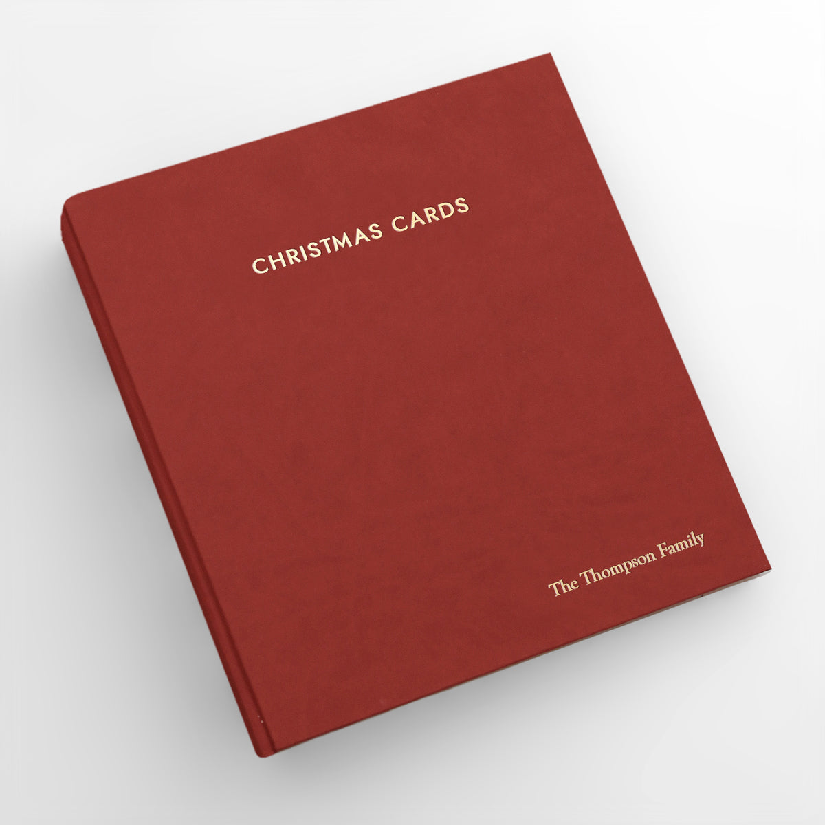 Christmas Card Album with Red Vegan Leather Cover
