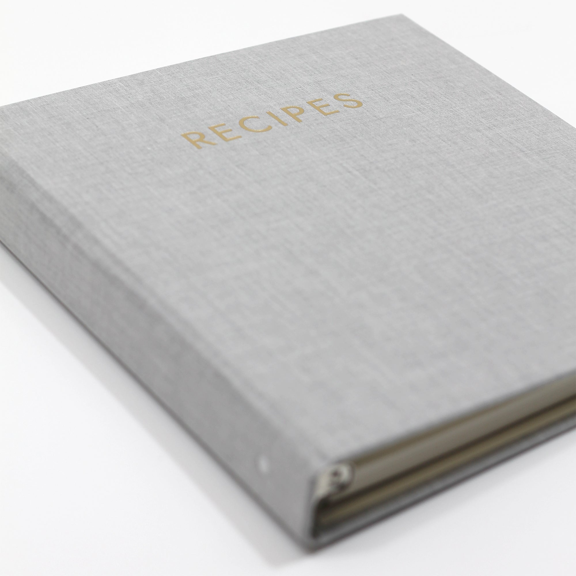 Recipe Journal Embossed with RECIPES covered with Moss Faux
