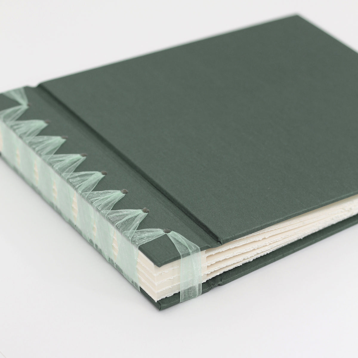 Small Paper Page Album with Jade Silk Cover