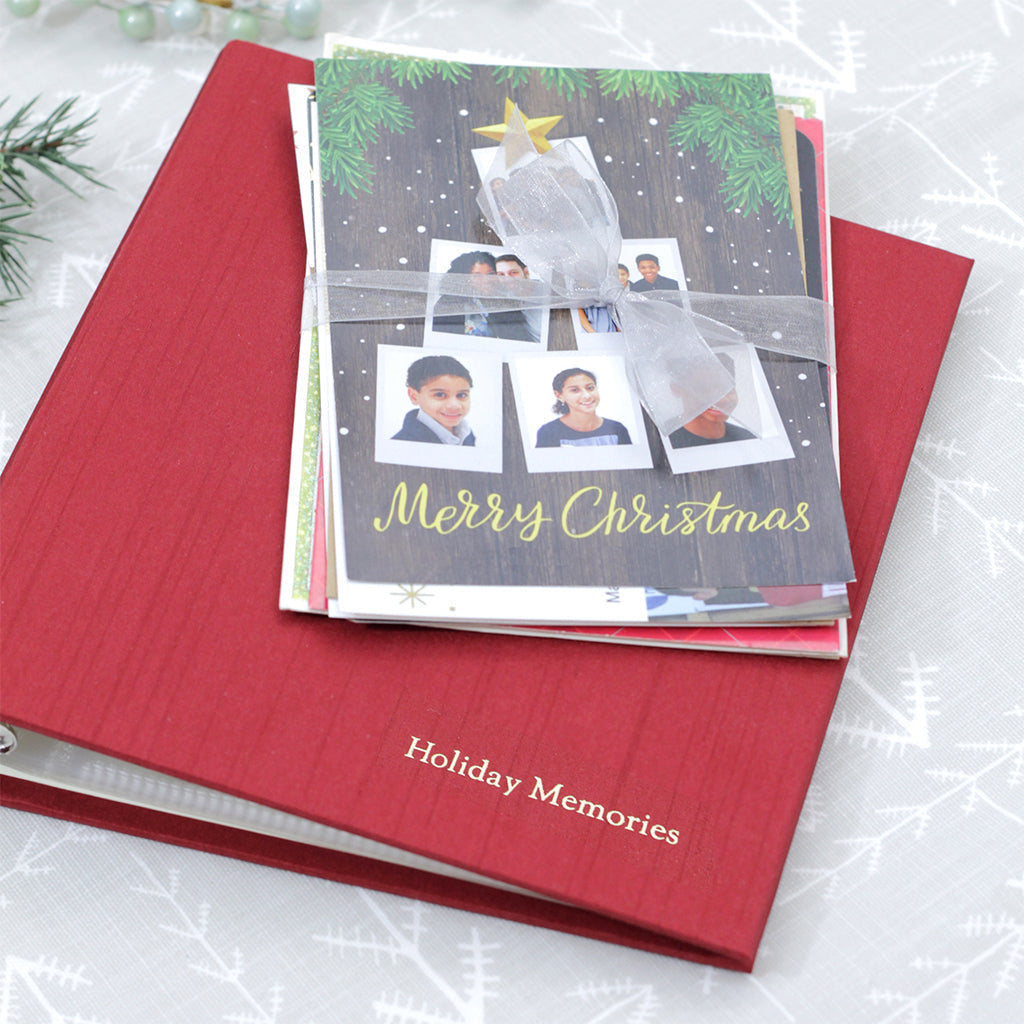 Rustic Christmas Photo Album, Christmas Card Binder, Christmas
