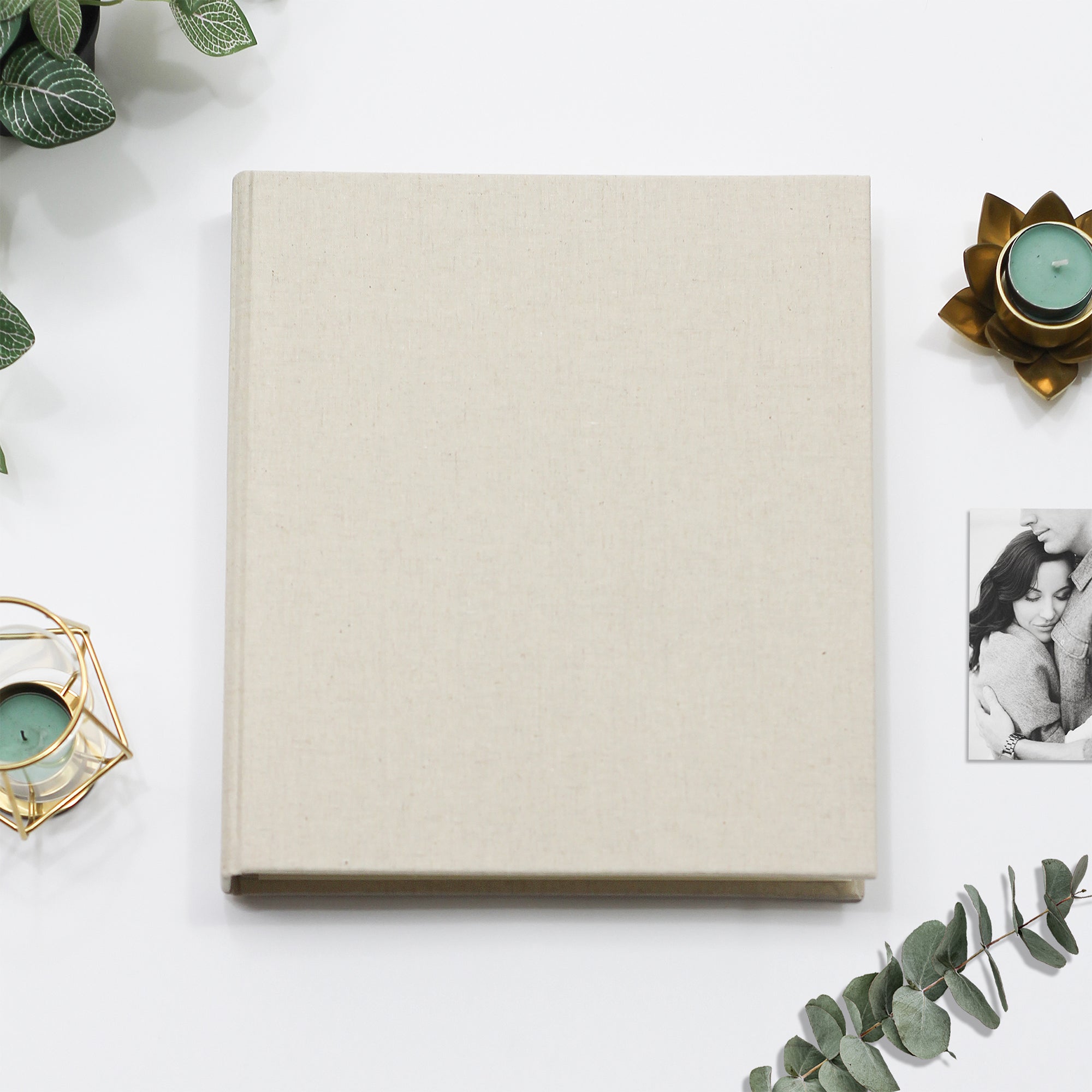 PERSONALIZED 4x6 Photo Binder With Natural Linen Cover Price Includes  Custom Gold Foil Embossing Holds up to 200 Photos 1 Inch Rings 