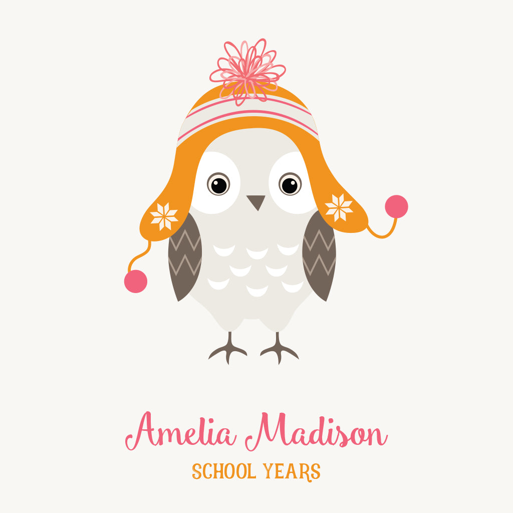 Personalized School Years with Hoot {Pink Orange} Cover