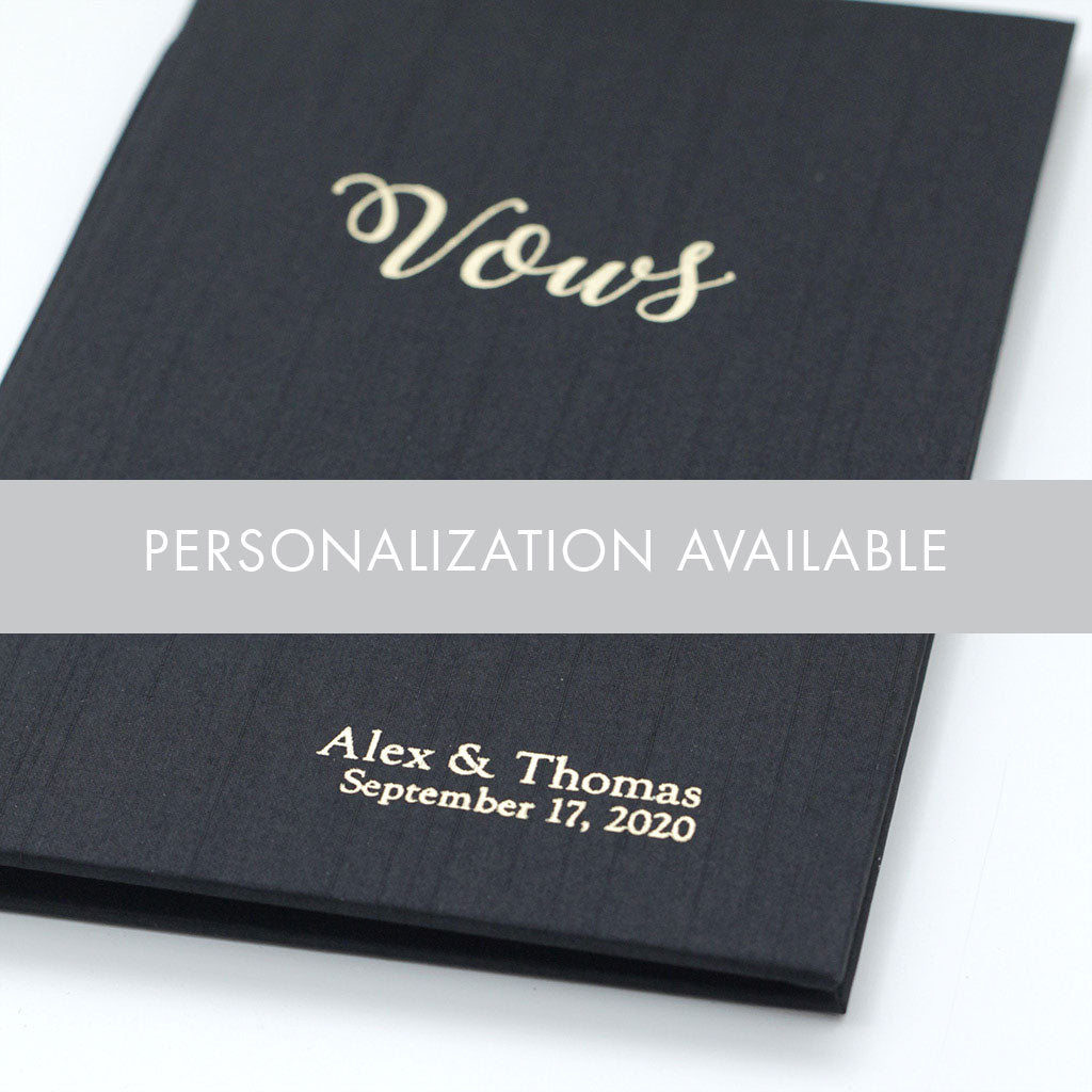 Wedding Vows Book (Set of 2) with Navy Silk Cover