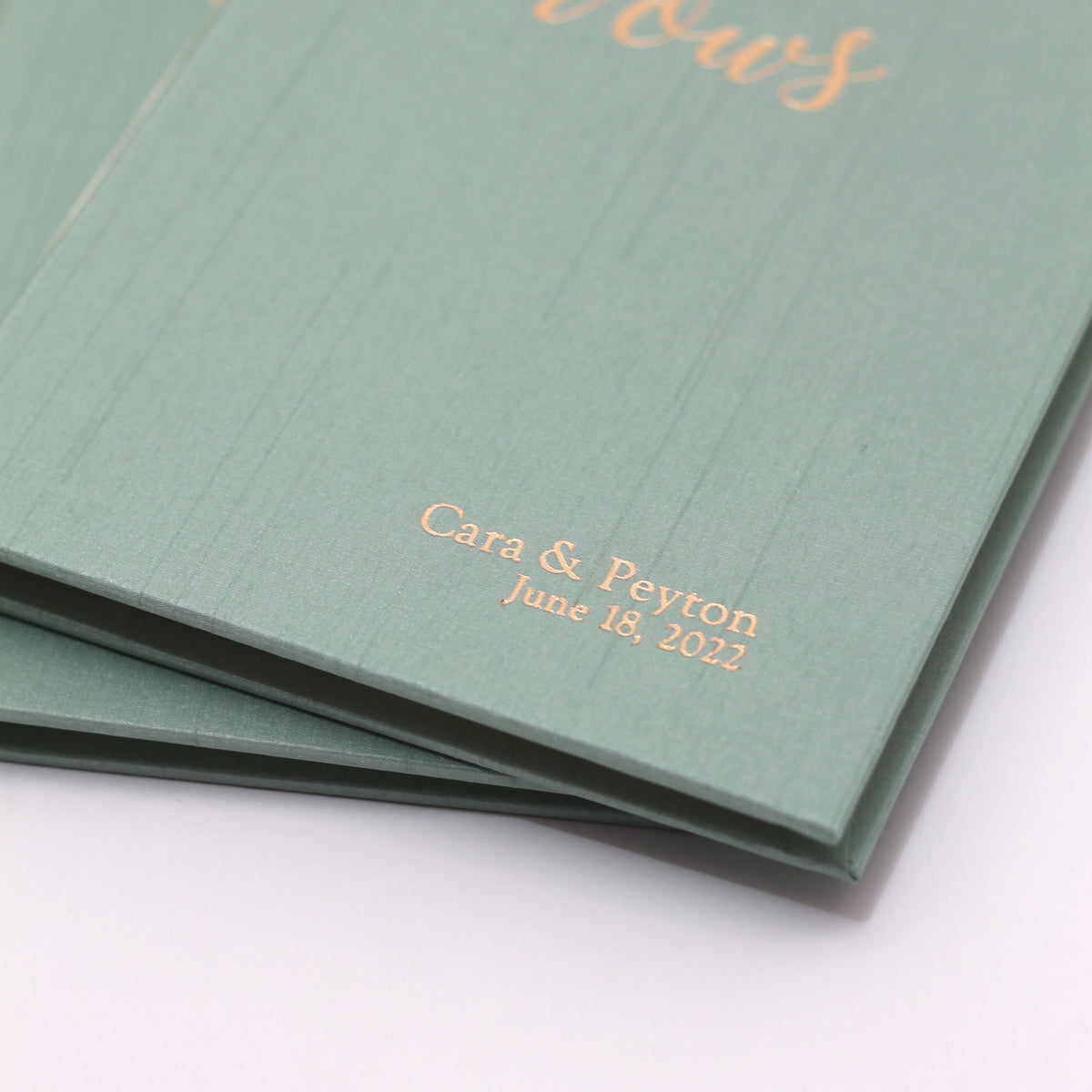 Wedding Vows Book (Set of 2) with Misty Blue Silk Cover